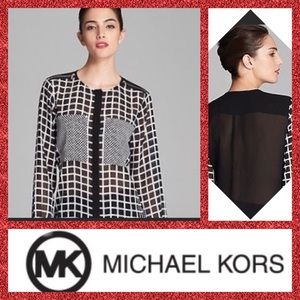 NWOT & GORGEOUS! MICHAEL KORS 100% COTTON BW CHECK-PRINT M/L